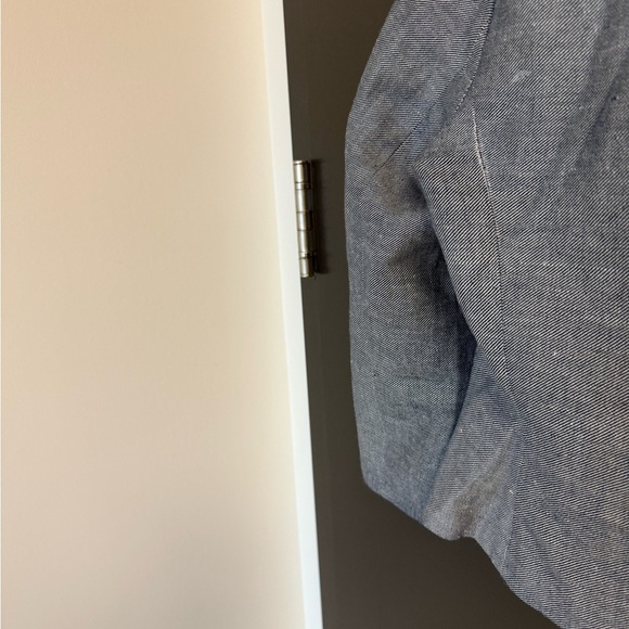 Sandro size 6 Great condition linen/cotton blend Women's Blazer in Light denim - Picture 9 of 15